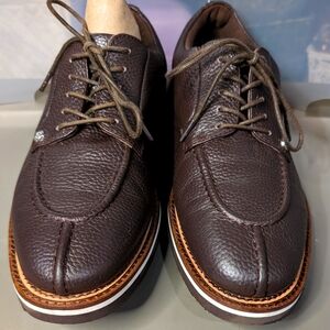 G/Fore 9 Gallivanter chocolate pebbled‎ leather laceup comfy oxford golf shoes